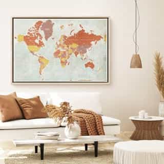 Toile canevas toile carte du monde
